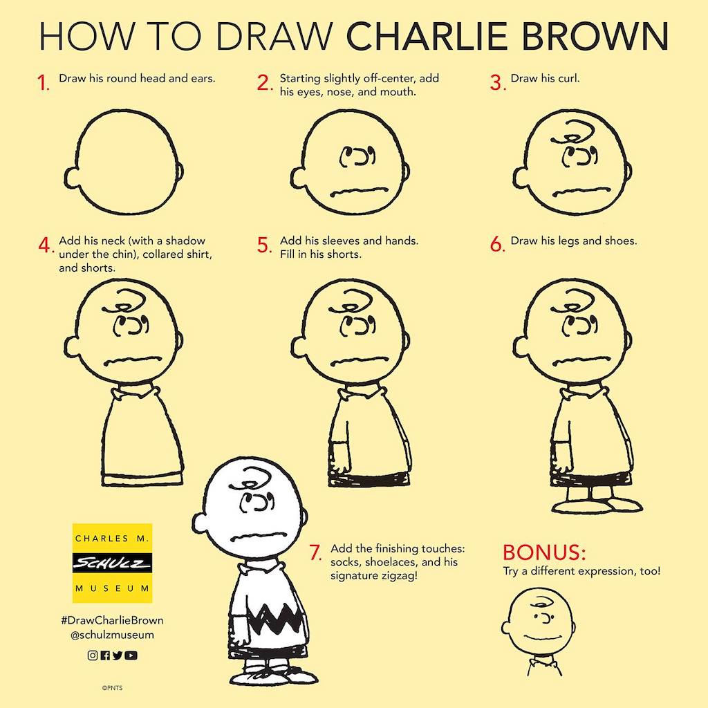 HOW TO DRAW CHARLIE BROWN