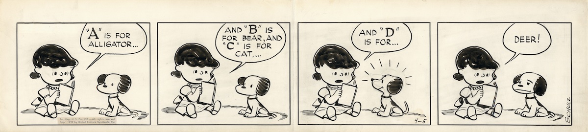 『PEANUTS』(『ピーナッツ』)複製原画 1952年9月5日